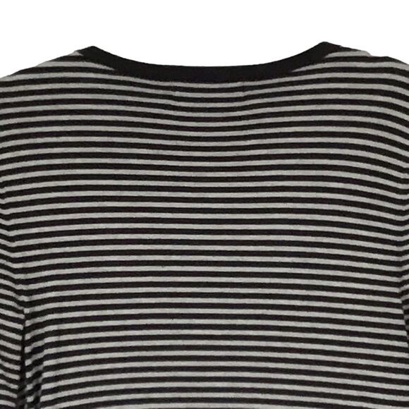 Michael Kors Ponte Knit Heather Pearl Gray Stripe Knit Dress Stretch Fitted sz S - Picture 9 of 13